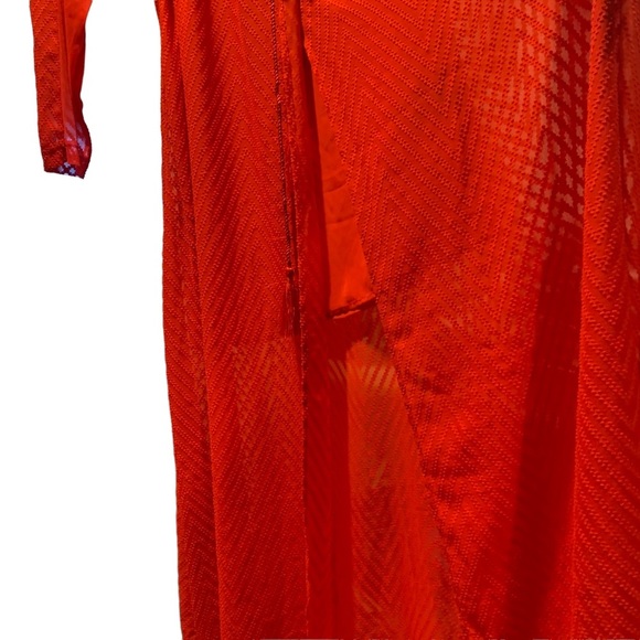 NWT Brilliant Red Sheer Patterned Maxi Dress - Picture 9 of 15